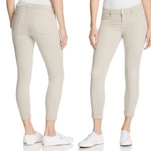 J Brand Jeans 27 Anja Cuffed Crop Beige Skinny Stretch Mid-Rise